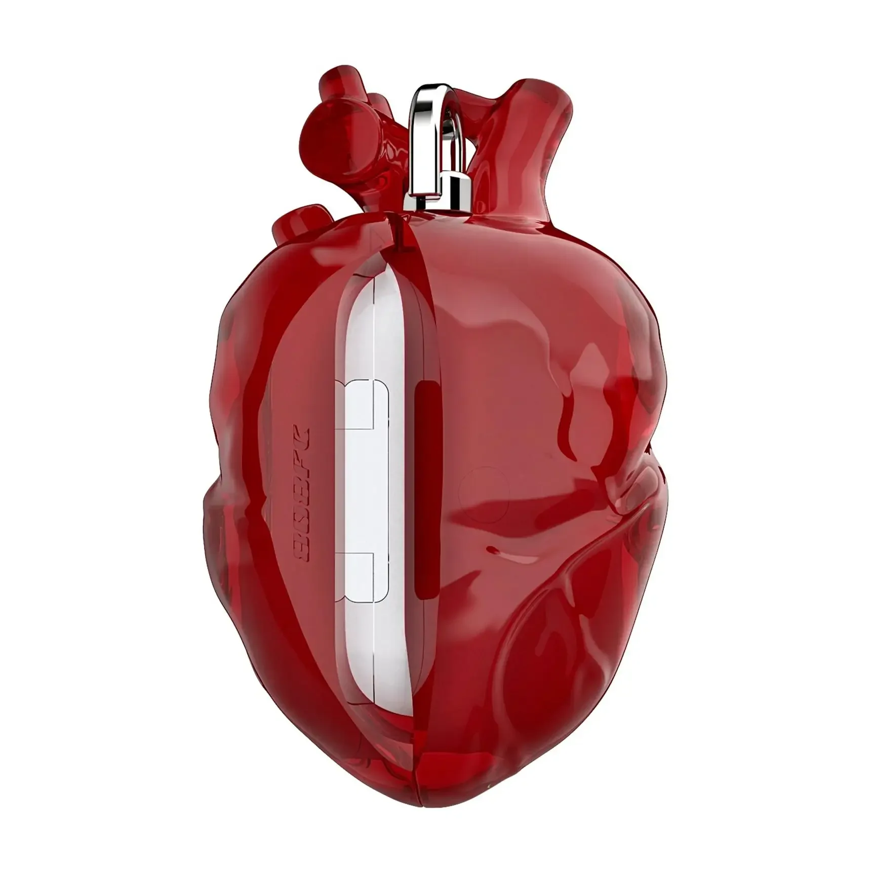 Przezroczysty czerwony płynny silikonowy pokrowiec na słuchawki do Airpods 4/3/Pro/Pro 2 biczące serce etui na słuchawki akcesoria do słuchawek — zdjęcie produktu 4