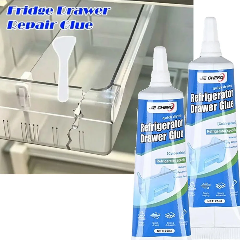 Refrigerator Repair Glue 25/30ML Cold Resistant Waterproof Adhesive for Fridge Drawer Door Seal Quick Drying for Plastic Glass