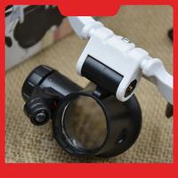 A32HOT-8X 15X 23X Double Eye Loupe Head Wearing Repair Jeweler Watch Clock Magnifier Illuminated Magnifying Glass With LED Light