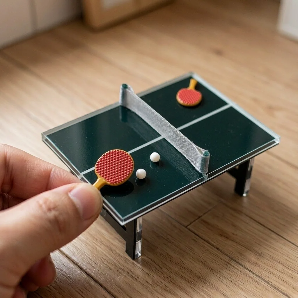 Mini Ping Pong Table Model Set Miniature Table Tennis Outdoor Garden Sports Scene Micro Accessories Office Desktop Decoration
