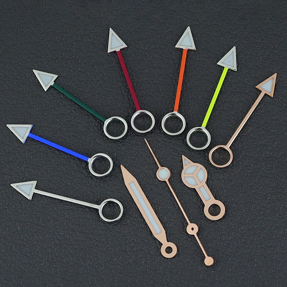 그린 C3 야광 시계 바늘, NH34 무브먼트 로즈 골드 실버, 7.8x12x12.5x12.5mm, NH34 시계 액세서리 포인터, GMT 마스터