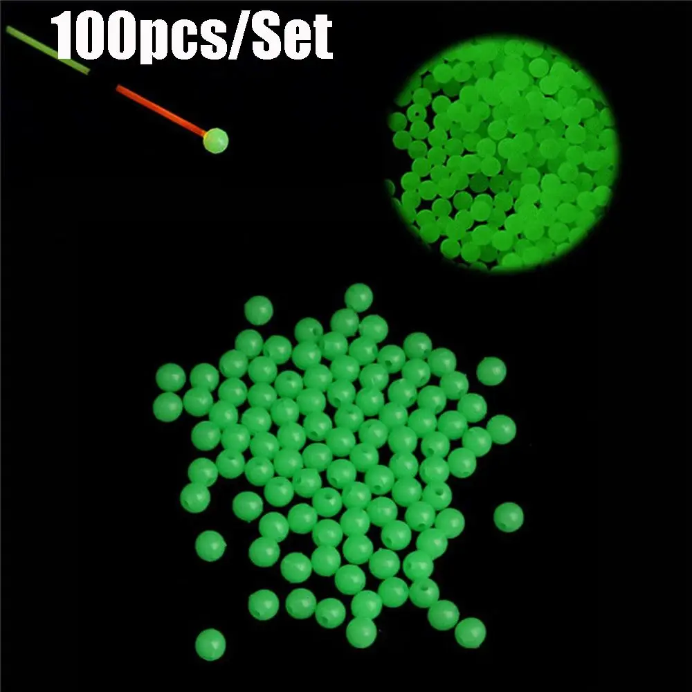 100pc/bag Fishing Floats Beads Luminous Light Glowing Balls For Night Fishing