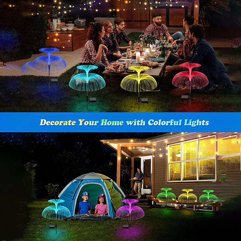 Imagem -05 - Impermeável Solar Power Led Lights Jellyfish Garden Decor Lawn Pathway Lamp Cores Mudando ao ar Livre