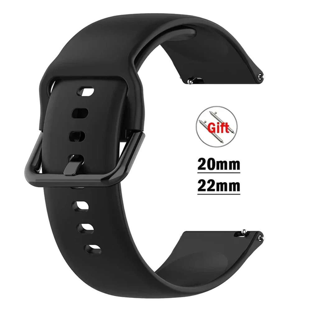 20mm 22mm Strap For Samsung galaxy watch 7/6/5/pro/3/4/6 Classic 43mm 47mm/ Active 2 Silicone bracelet huawei Gt 5-4-3-2-2e Band