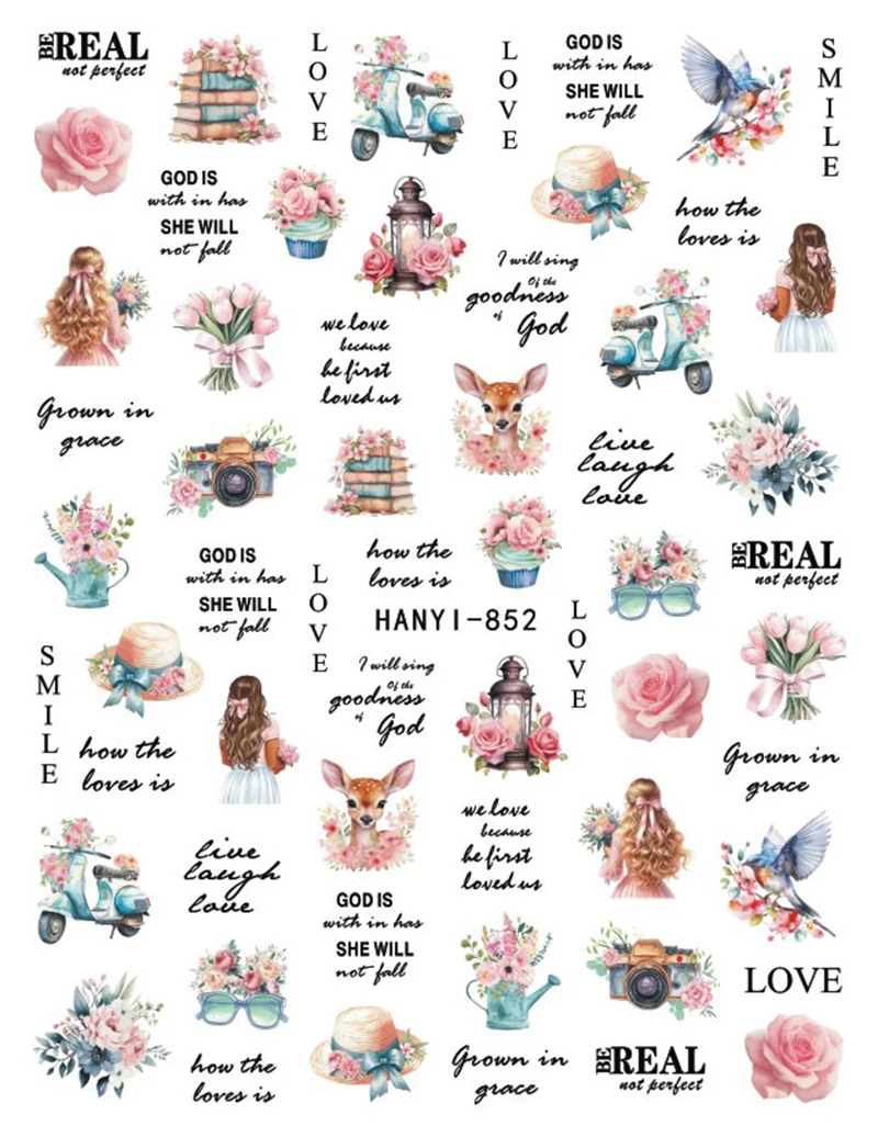 3d arte do prego adesivos branco margarida ramo flores borboletas francês dicas completas unhas decalques decorações para unhas arte manicure dicas