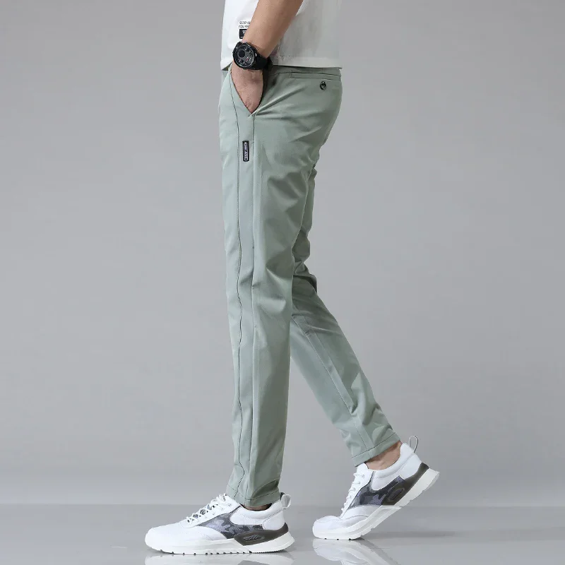 Spring Summer Ultra-thin Men's Stretch Slim Straight Casual Pants High Quality Fashion Breathable Golf Sports Trousers