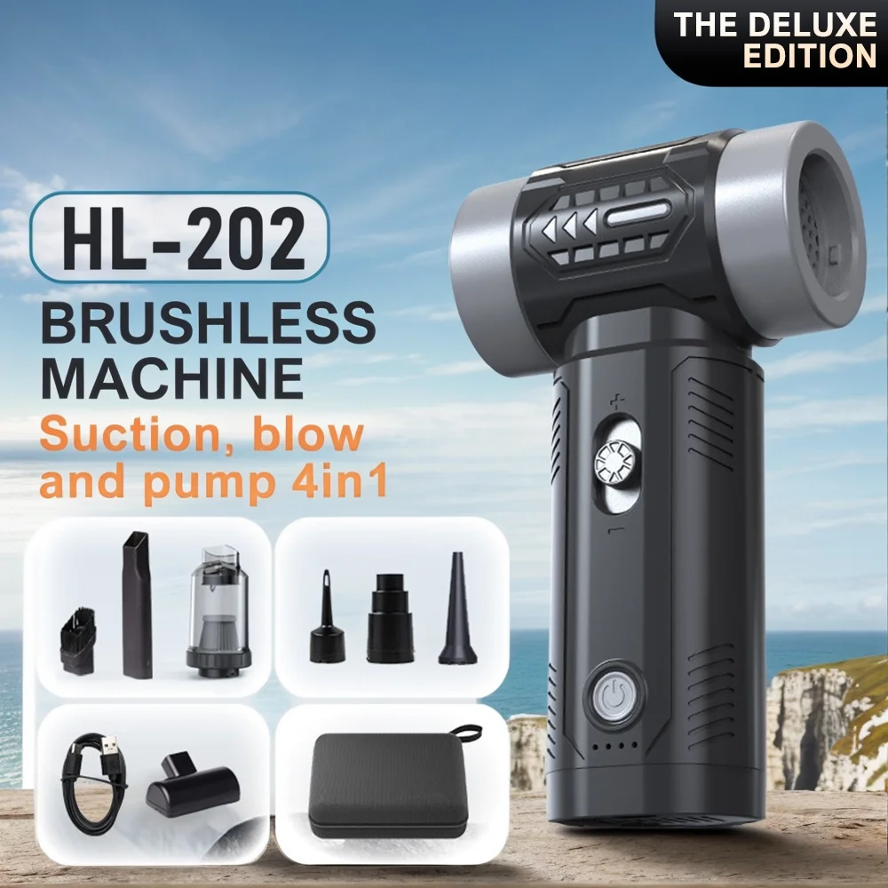 HL-202 Turbo Jet Blower 130000RPM Violent Fan  Powerful Air Blower Vacuum Dust Cleaner Blowing Keyboard Cleaning Air Blower