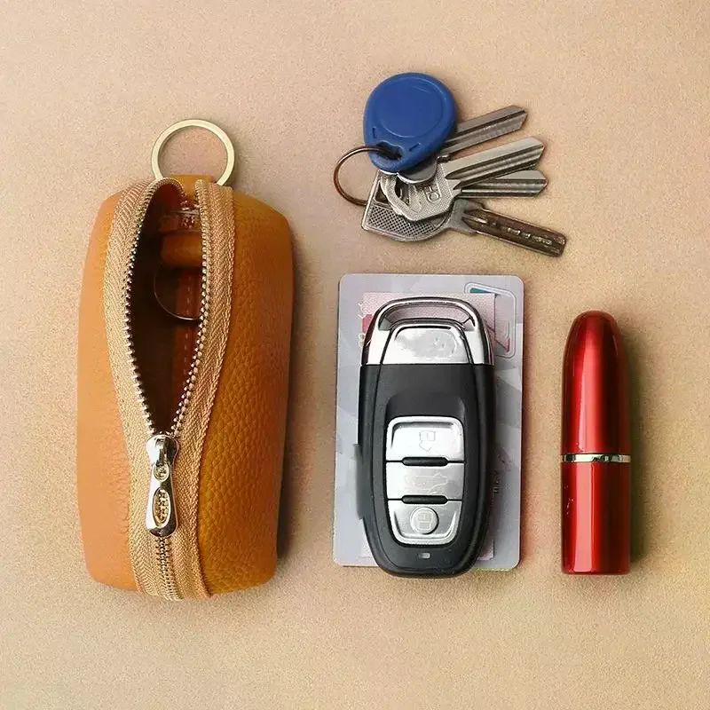 PU Leather Car Key Case Men Women Wallets Housekeeping Keys Covers Zipper Storage Pouch Card Bags