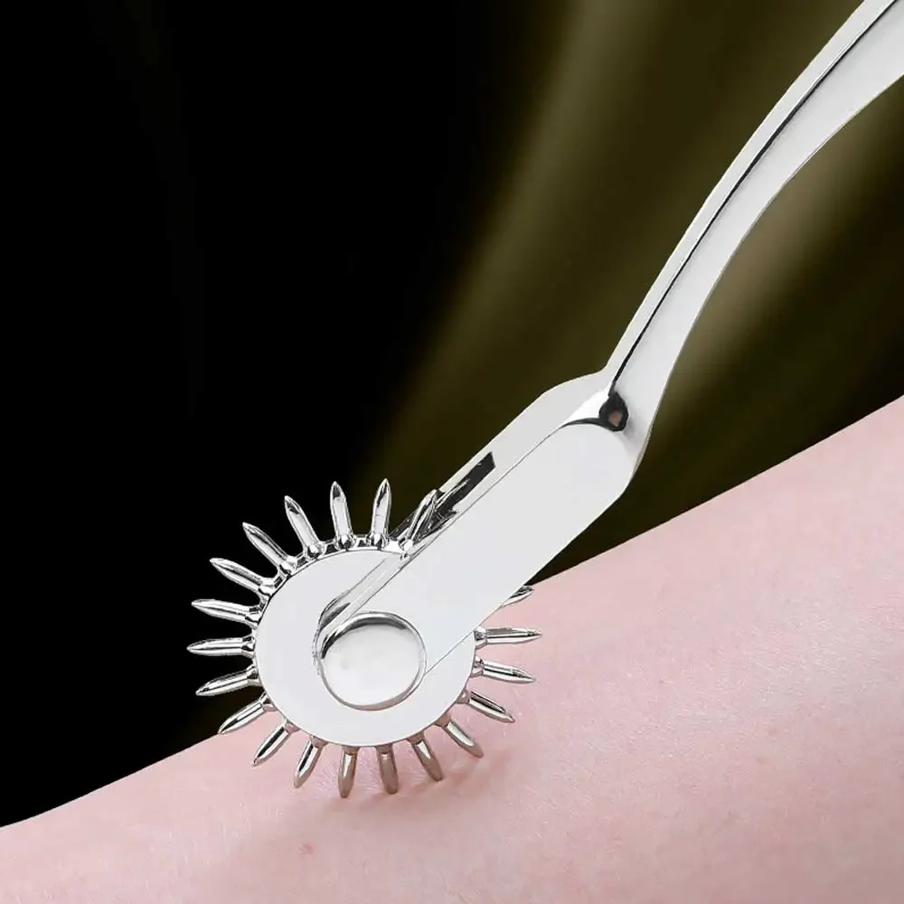 1x Wartenberg Pinwheel Zinc Alloy Nerve Tester Medical Diagnostic Tool Pinwheel Needles Wheel Roller Neurological Reflex Hammer