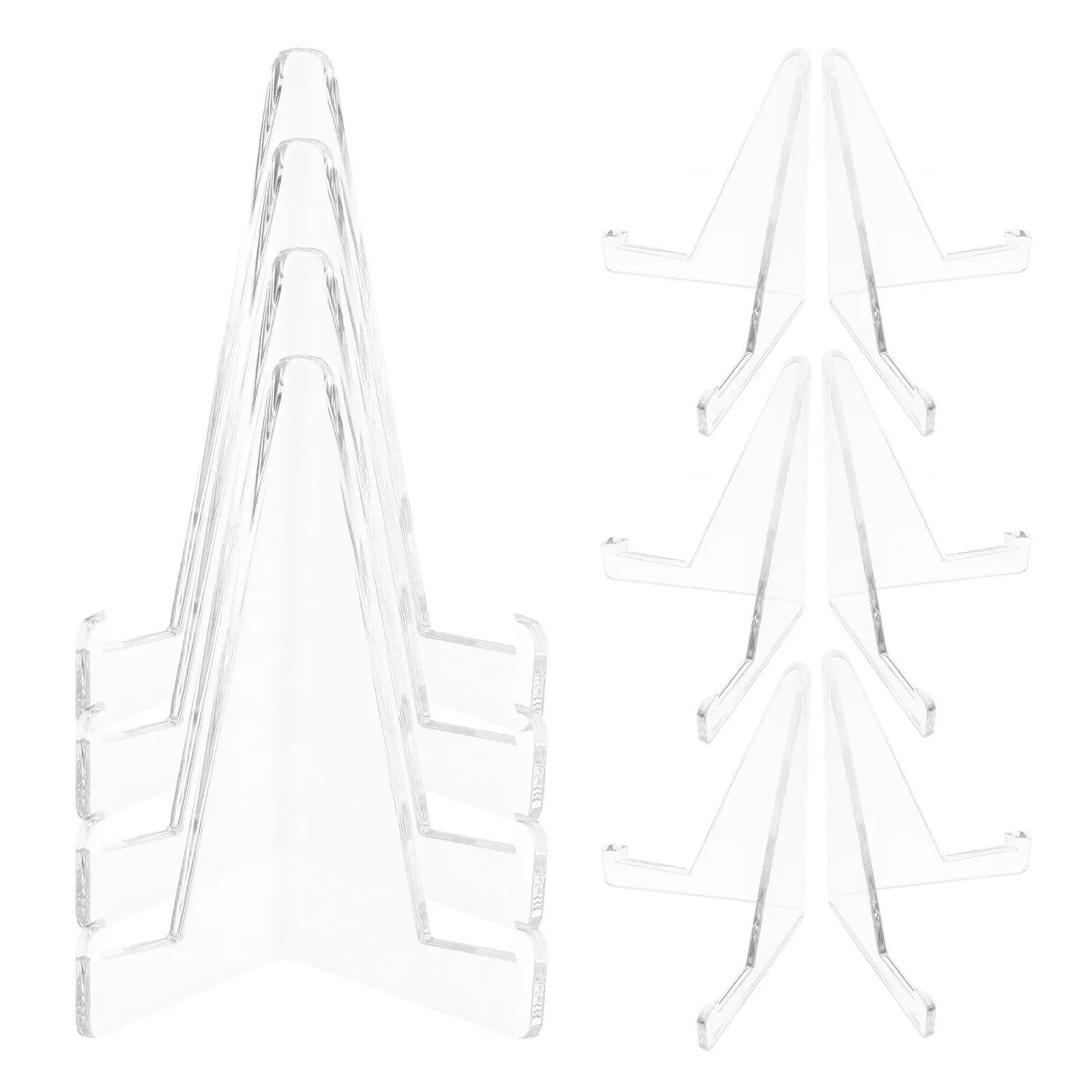 25Pcs Triangle Acrylic Display Stand Compact Lightweight Stable for Baseball Cards Picture Frames Medals Collectibles Office