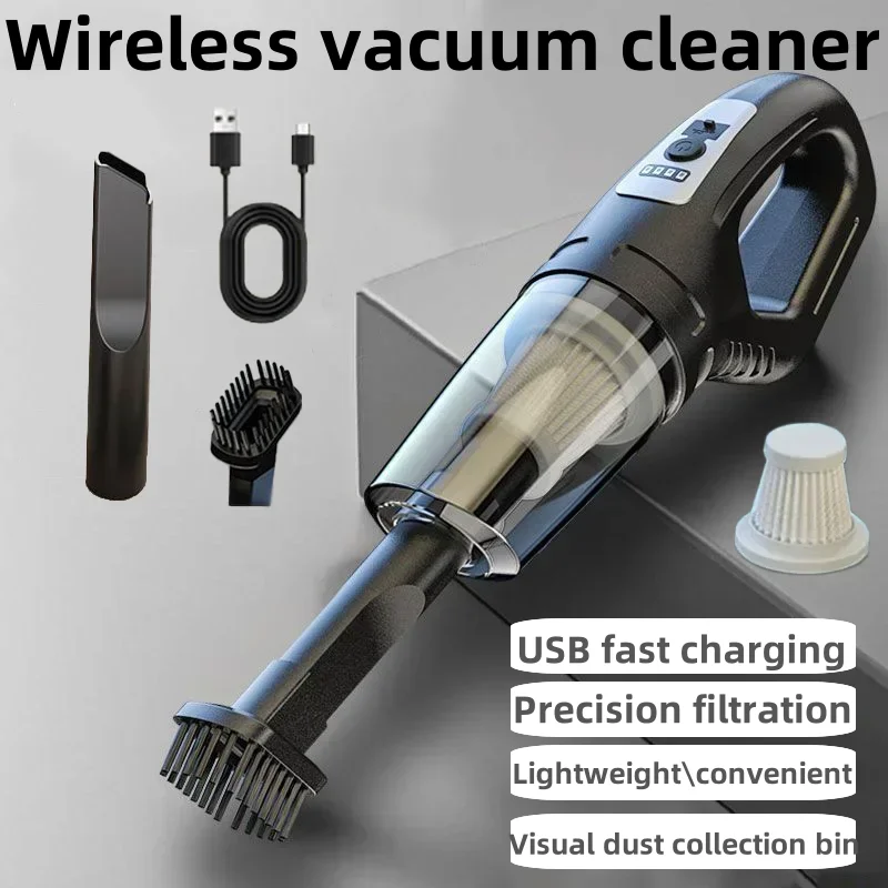 Small car vacuum cleaner, handheld, strong suction, charging car, dual-use car, wireless vacuum cleaner