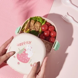 Lovely Bento Lunch Box for Kids, Leakproof Lunch Container for Boys, Girls, Toddlers with 3 Compartments, BPA Free