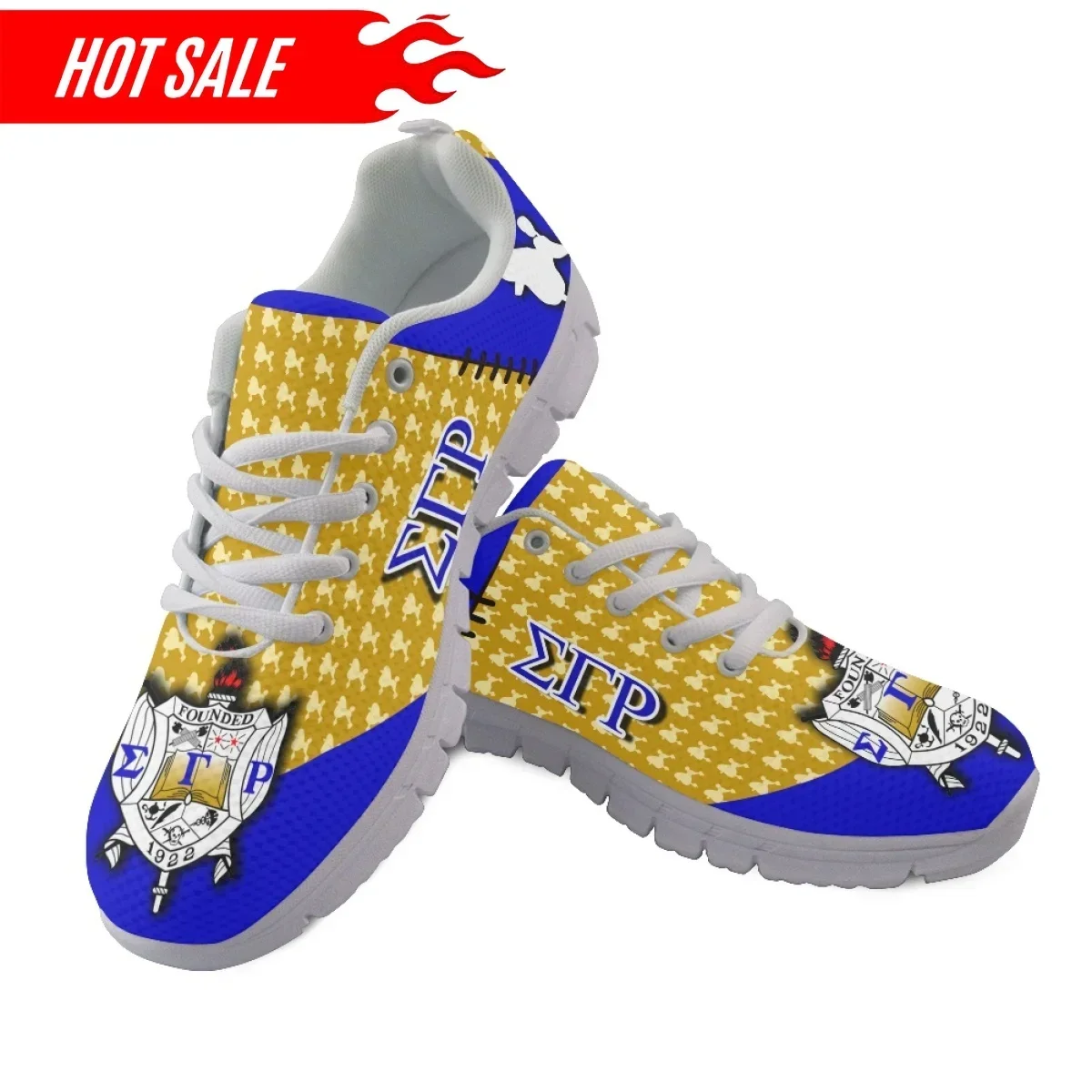 

Casual Sneakers Fashion Sigma Gamma Rho Poddles Design Women's Sneakers Breathable Mesh Walking Vulcanized Shoes Hot