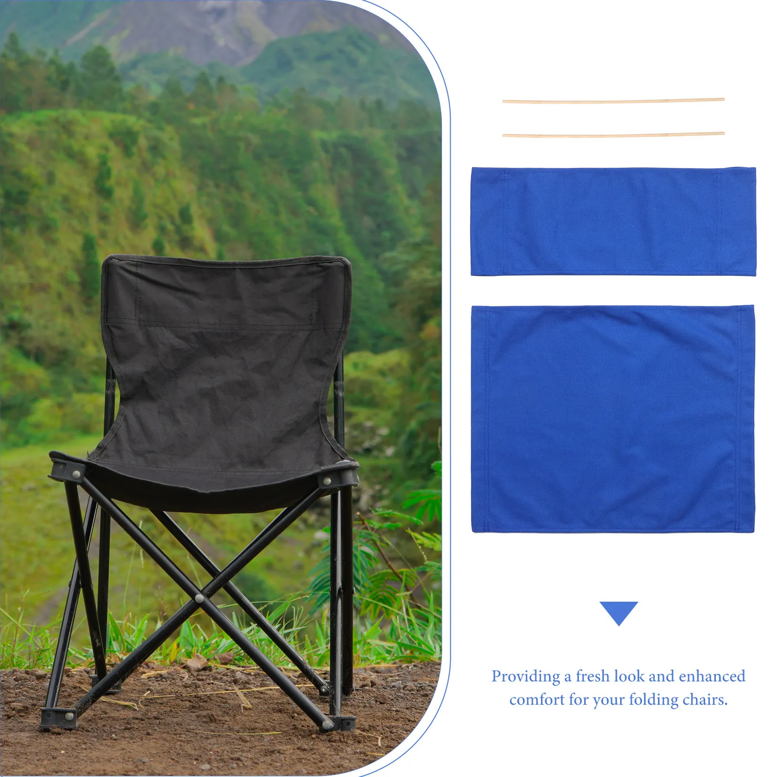 1Set Outdoor Director Chair Folding Replacement Canvas Fabric Natural Color Heavy Duty Comfortable for Camping Fishing Picnic