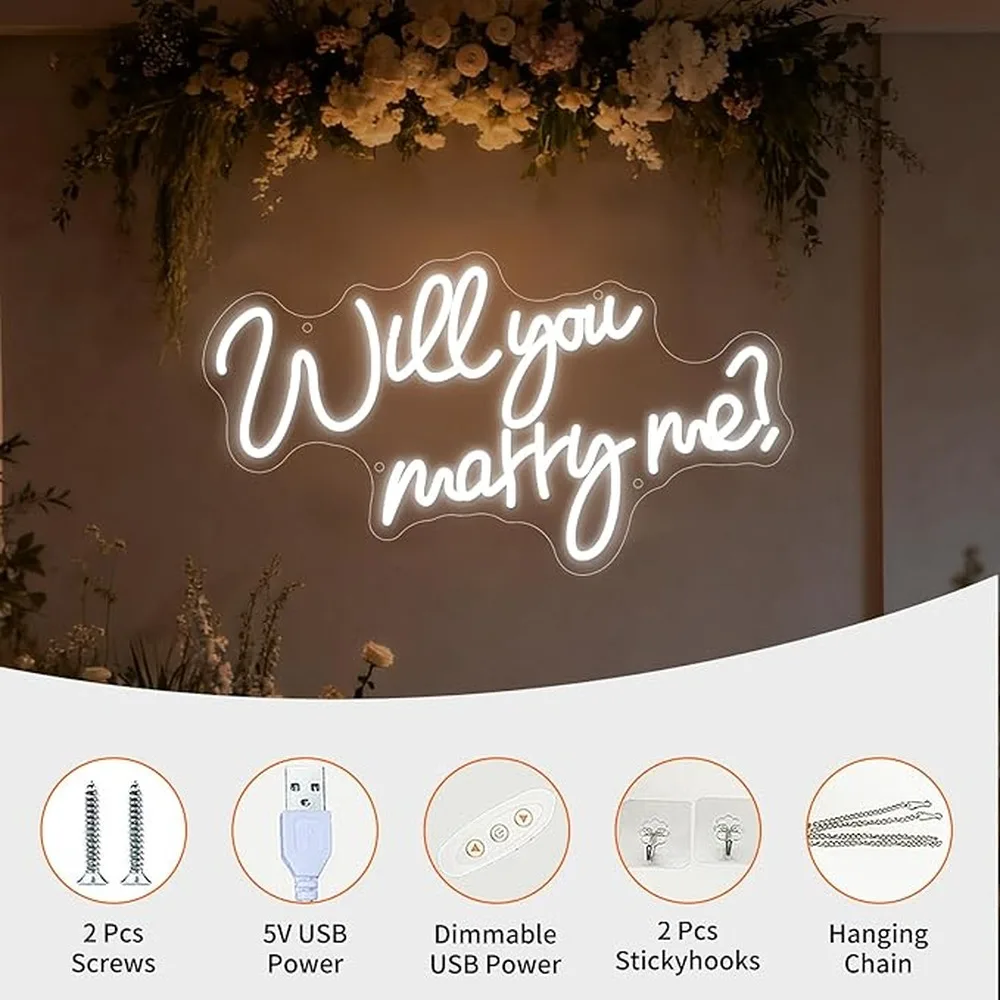 Will Marry Sign Marry Sign Neon Light Adds Happy Atmosphere For Engagement Party Decoration Looking