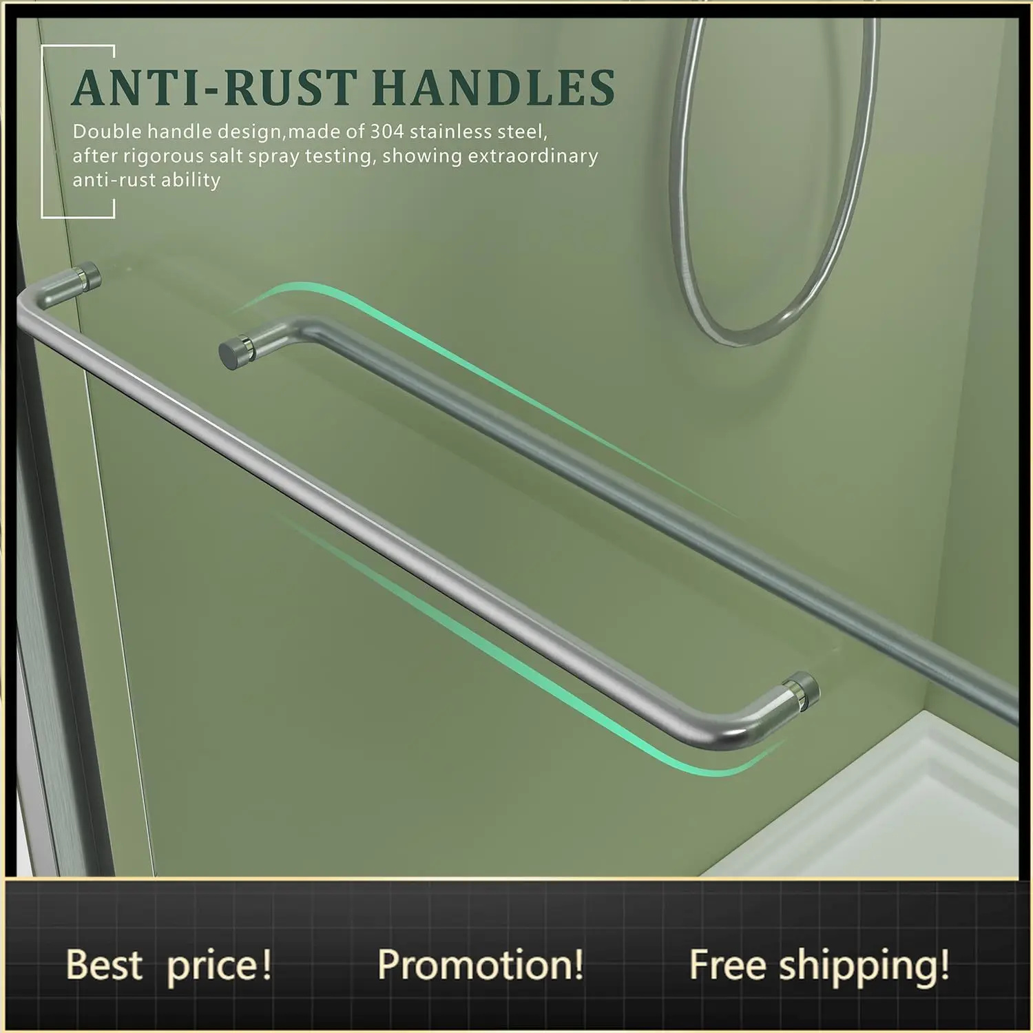

Brushed Nickel 56-60 in. W x 57 in. H Bypass Sliding Bathtub Glass Shower Doors,Semi-Frameless Tub Shower Doors with 1/4 inch Cl