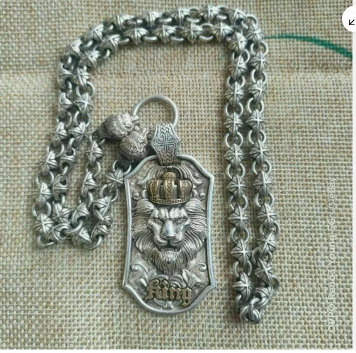Rare Chinese Miao Tibetan silver handmade necklace jewelry noble gift