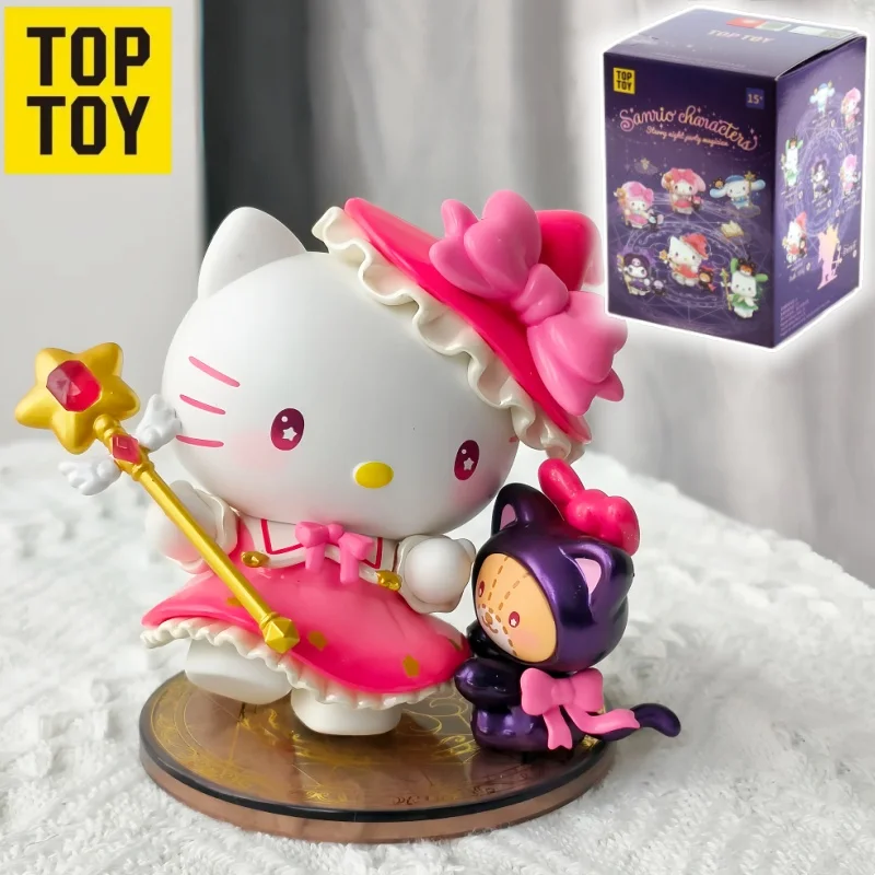 Original Toptoy Starry Night Party Magician Series Blind Box Anime Figure Kuromi Hello Kitty Collectible Decoration Toys