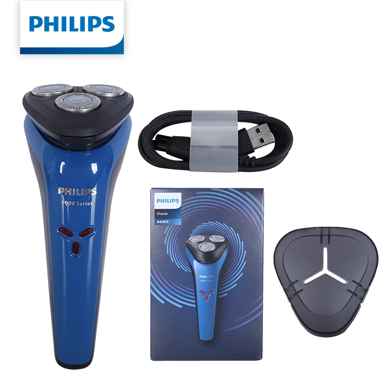 Philips Electric Shaver 3D Floating Heads | IPX7 Waterproof | Dry & Wet Use | Clover Charging Indicator | USB-A Charging S1125