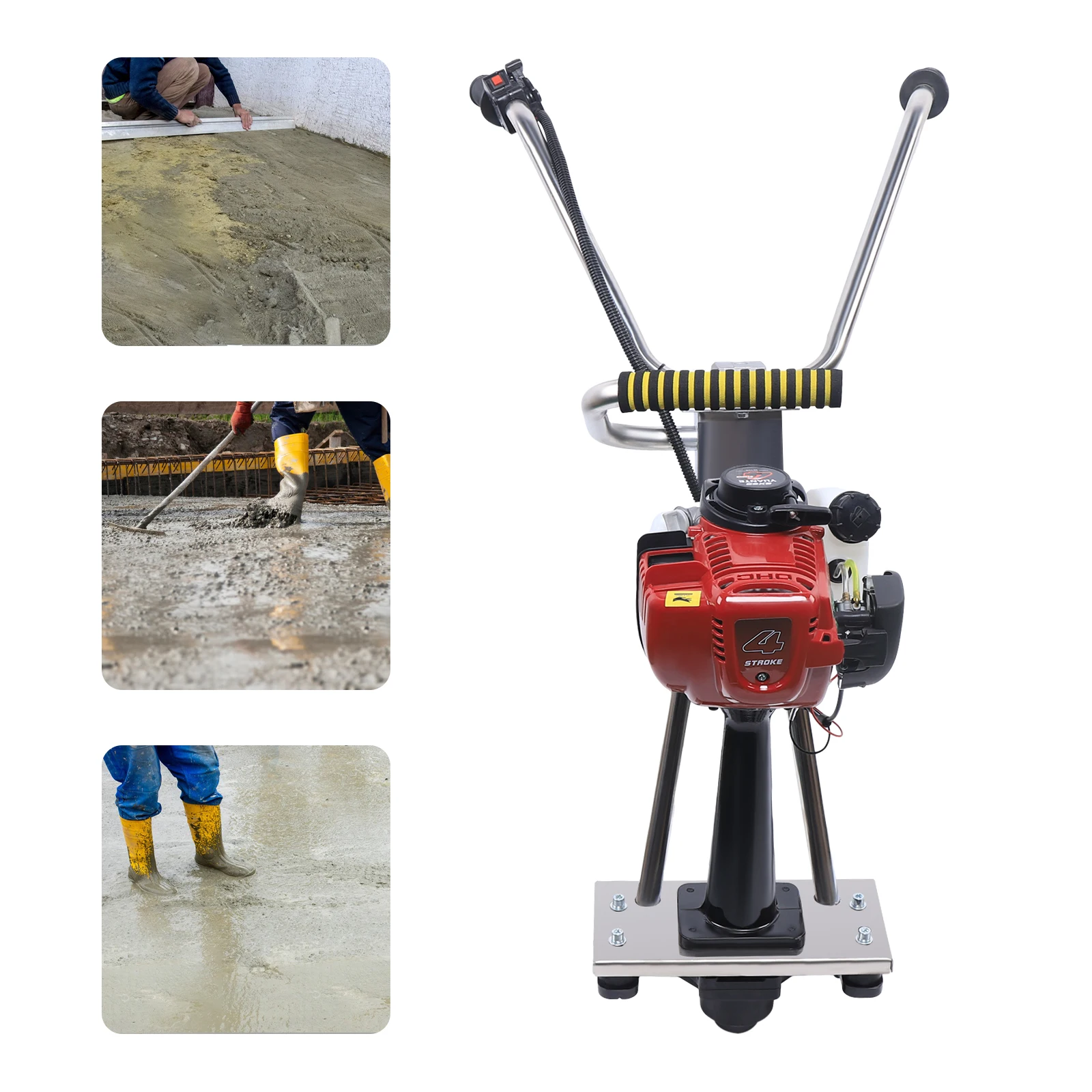 4-Takt 35,8 cm³ 900W Benzinbetriebene Betonvibrationsmaschine, luftgekühlt, komplett aus Edelstahl, für Baustellen – Detail 2