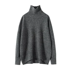 Women's Winter Loose Warm 100% Goat Cashmere Knitted Pullover Soft High Quality Cashmere Sweater Ladies Jumpers 2024
