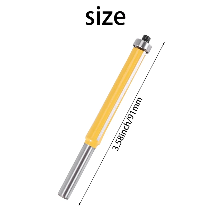 2 Inch Height Extra Long Flush Trim Router Bit 1/4 Inch X 3/8 Inch Woodworking Milling Cutter For Wood Diy Tool