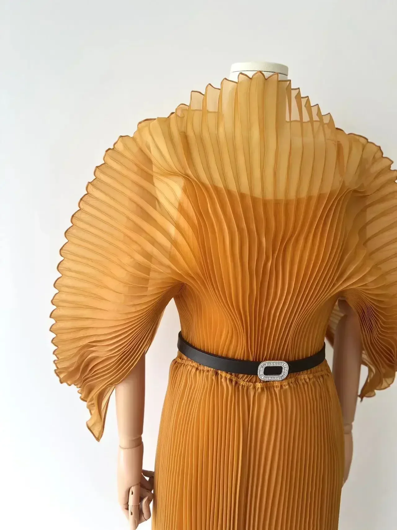 YUDX-Robe longue plissée faite à la main pour femmes, robe haute smockée, grande taille, automne, nouveau, 2024