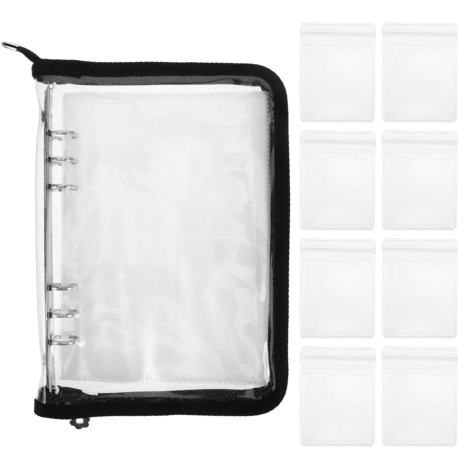 

Компактный органайзер для украшений в виде книги: футляр для хранения серег, ожерелий и браслетов с застежкой-молнией, портативный, с прозрачными страницами