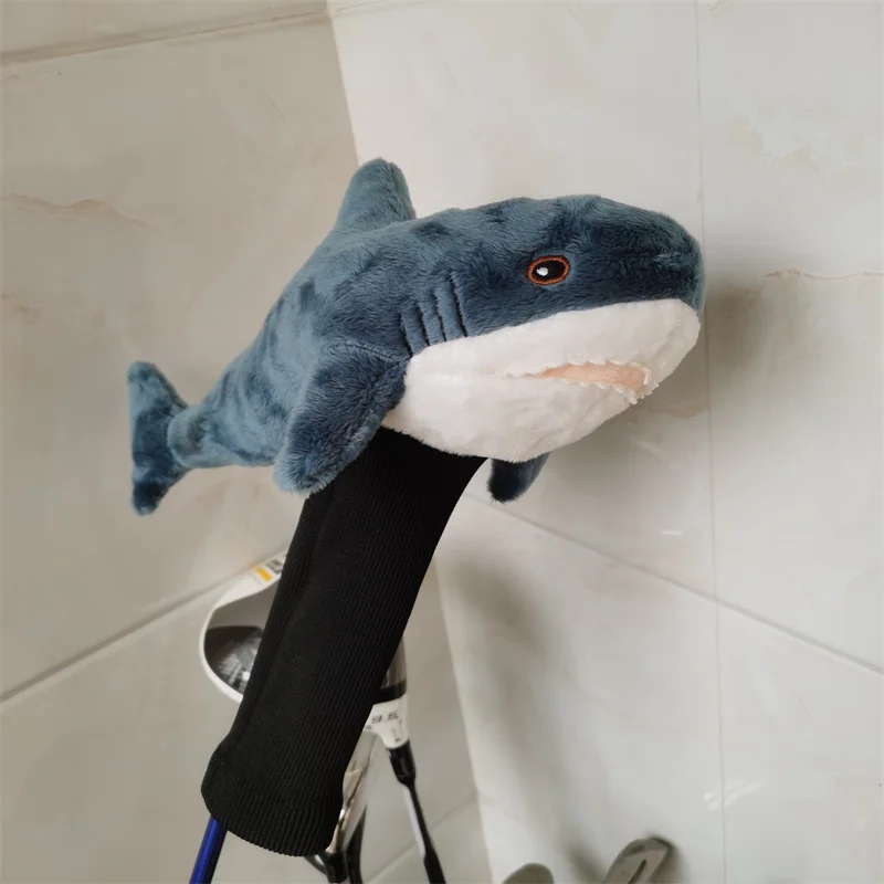 Shark golf wood headcover great plush fw wood head cover large stock Drop shipping