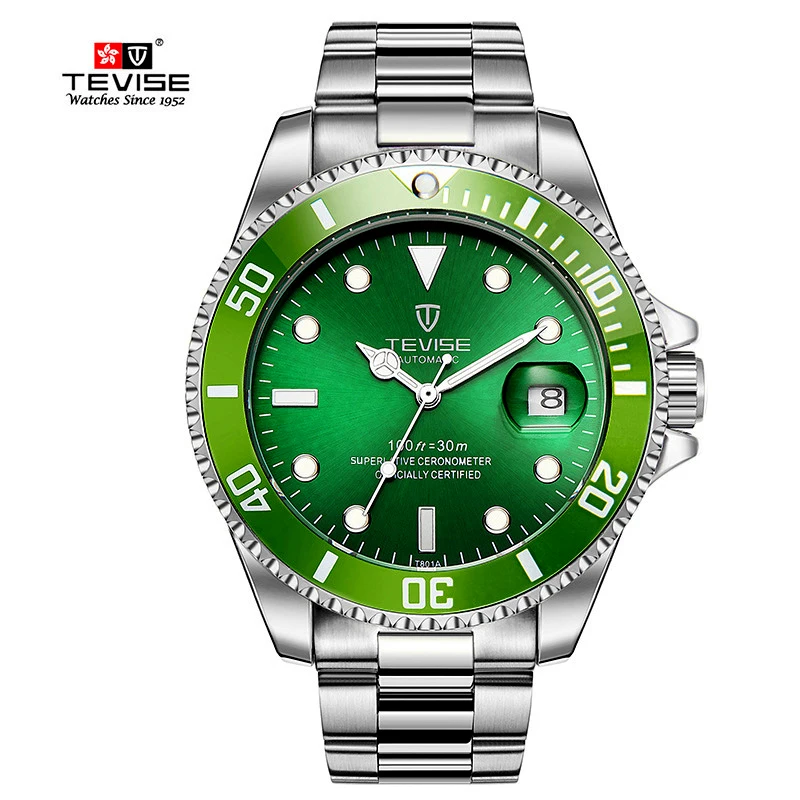 TEVISE Automatic High Quality Mechanical Luxurious For Men Waterproof Business&Fashion Stainless Steel Wristwatch