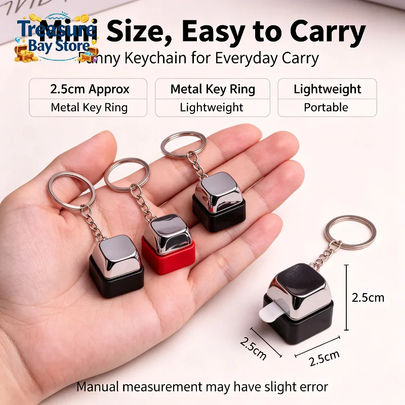 Electric Shock Keychain Prank Toy Shocking Handshake Trick Novelty Fidget Clicker Keychain 1PC Street Trick