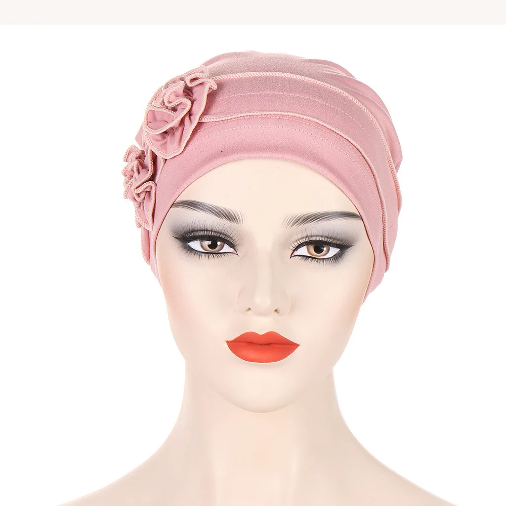 Multicolor Flowers Hijab Cap Ramadan Woman Muslim Fashion Turban Bonnet Instant Head Wrap Women Caps