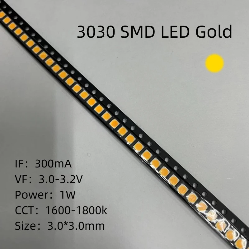 1W 3030 SMD LED GOLD 3.0*3.0mm High brightness High quality lamp beads