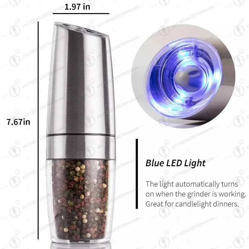 

1 PS Electric Gravity Salt and Pepper Grinder Set Spice Jar Rechargeable Black Pepper Grinder