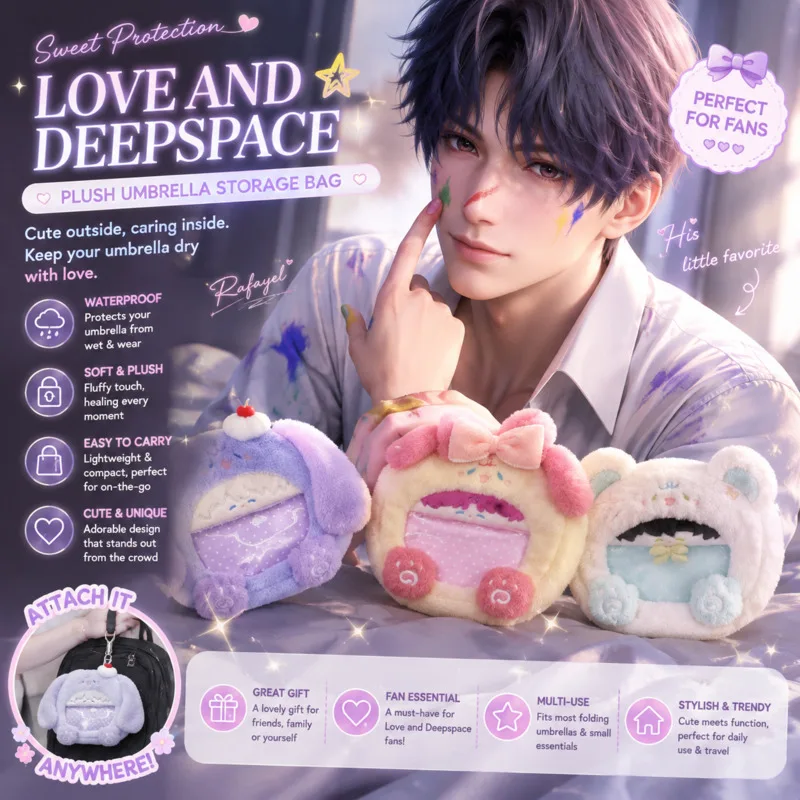 Love And Deepspace Itabag Rafayel Zayne Sylus Aster Cute Plush Bag Fluffy Shoulder Bag, Kawaii Anime Character Purse Backpacks