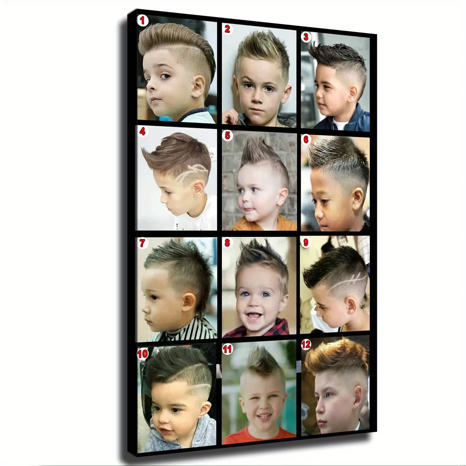 Wooden Framed Barbershop Wall Art  Mens Haircut Poster for Salon Decor Ready to Hang   Pc