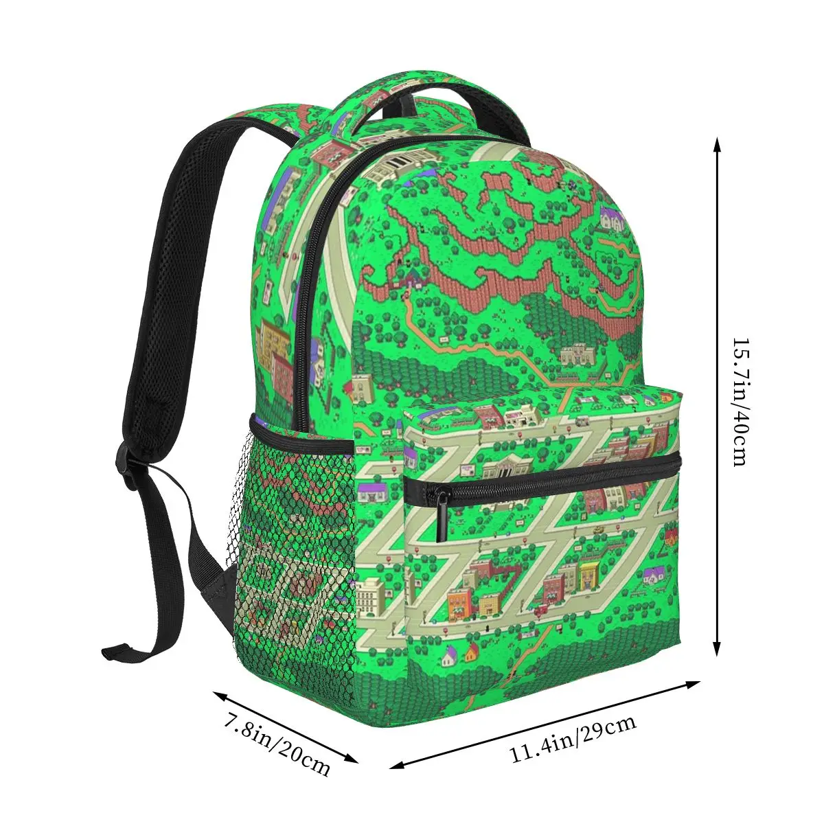 Earthbound Onett Map Backpacks Boys Girls Bookbag Children School Bags Cartoon Laptop Rucksack Shoulder Bag Large Capacity