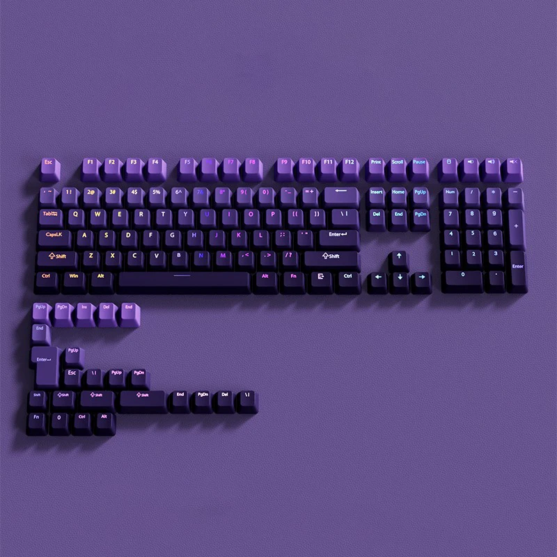 

132 Keys OEM Profile Gradient backlit RGB Keycaps For Cherry Mx Switch Mechanical Gamer Keyboard PBT Keycap ISO Layout Key caps