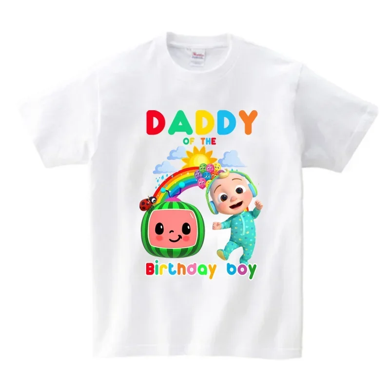 Personalized Family Gift Birthday T Shirt Custom Name Short Sleeve T Shirts Boys Children Kids Clothes Daddy Mommy Party Outfits