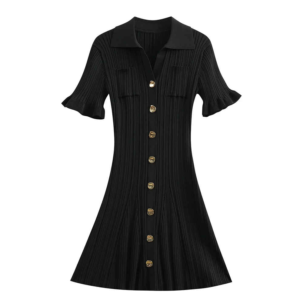 ZJYT Elegant Summer Knitting Sweater Dresses for Women 2024 Short Sleeve Pink Sheath Mini Party Dress Female Vestidos Knitwears
