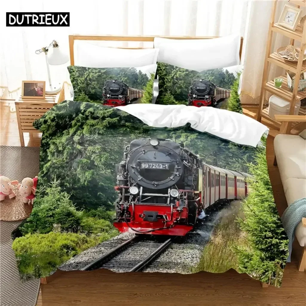 Train Bedding Set Duvet Cover Set 3d Bedding Digital Printing Bed Linen Queen Size Bedding Set Fashion Design