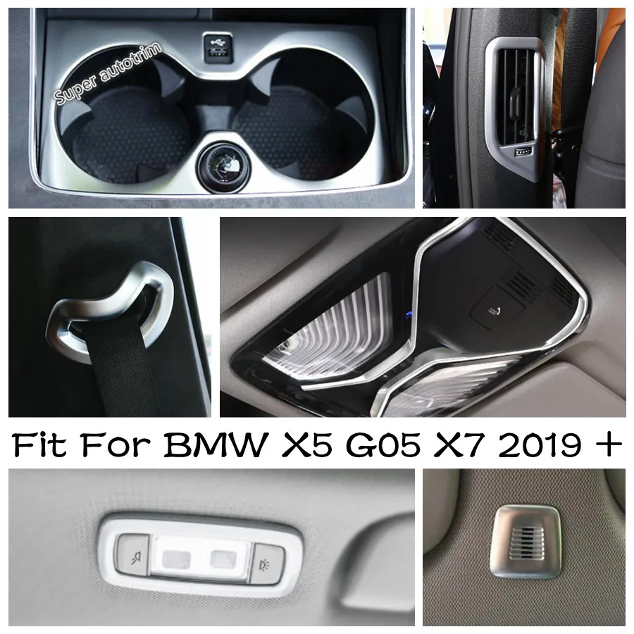 

B Pillar AC Vent / Dome Microphone / Reading Lamp / Cup Holder Cover Trim Matte Interior Accessory For BMW X5 G05 X7 2019 - 2024