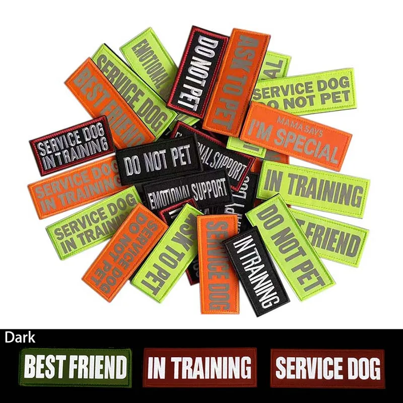 Therapiehund Diensthund im Training Emotionale Unterstützung Moral-Emblem Taktische Applikation Stickerei, IR-Reflektierender Aufnäher Westenabzeichen
