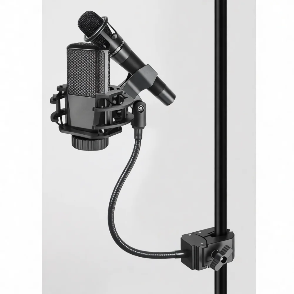 Flexible Gooseneck Microphone Stand Clamp Extension Accessory For Audio Recording Studio Broadcasting Tripod Mount