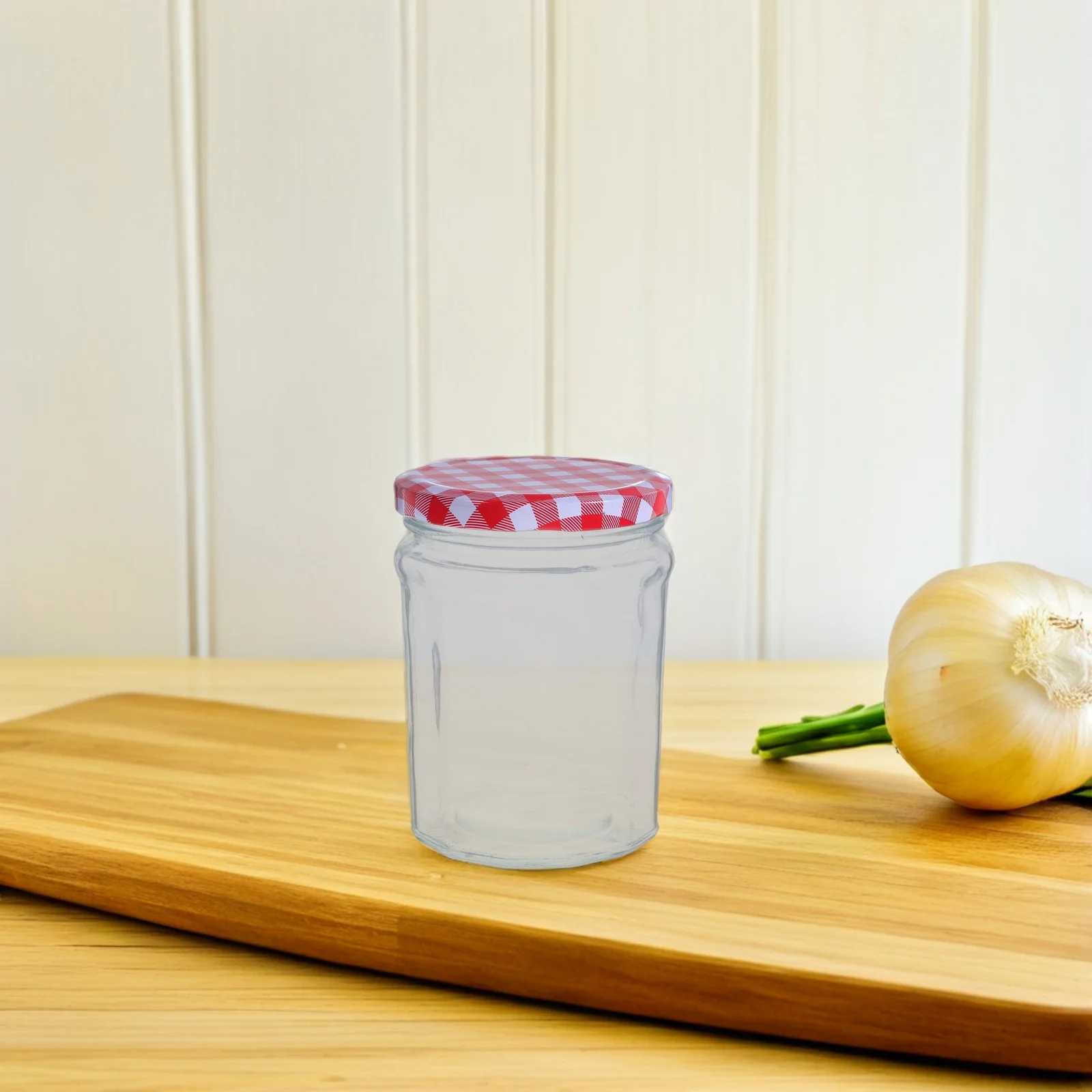 

6 PCS Airtight Wide Mouth Glass Jar Foods Jams Mason Jars Clear Hexagon Storage Canning