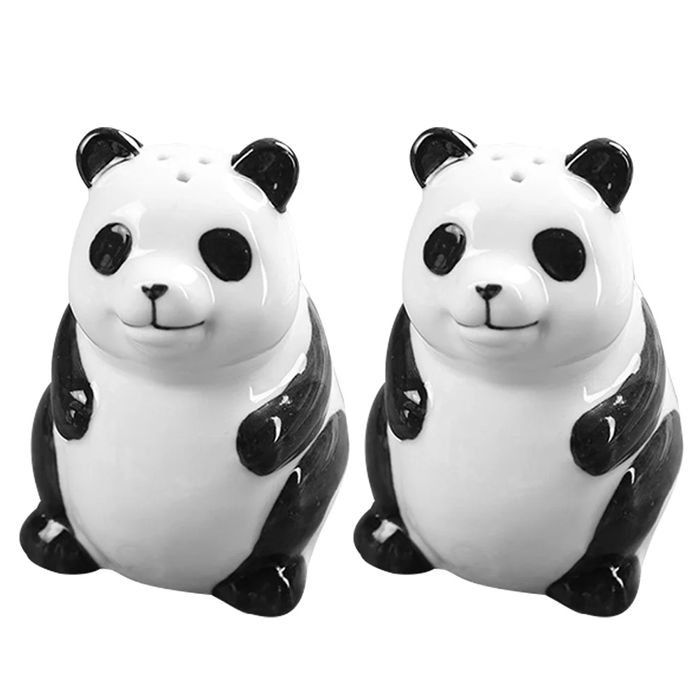 

Cute Toothpick Case Panda Pepper Shaker Condiment Pots Ceramic Holder Kitchen Seasoning Dispensers Bottles