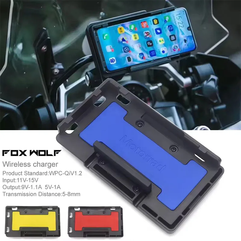 ใหม่สำหรับ BMW R1200GS R1250GS ADV S1000XR F850GS ที่ชาร์จแบบไร้สายตัวยึดระบบนำทางโทรศัพท์มือถือชาร์จเร็ว