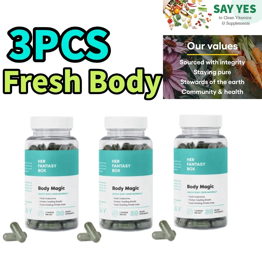 

3 pcs Chlorophyll Fresh Smelling Private Area deodorizing capsule Remove Body Odor Capsules Fresh Smelling Breath 30 Capsules