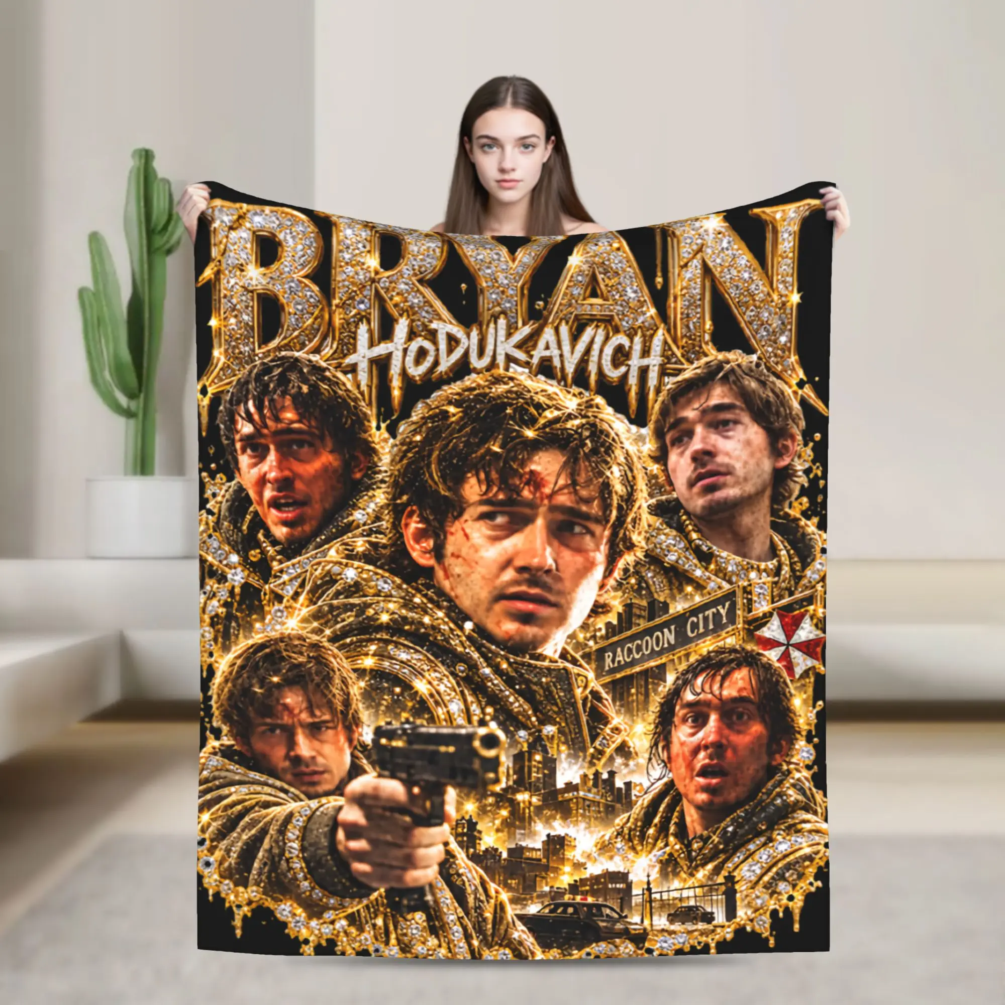 Bryan Hodukavich, Vintage Bryan Hodukavich Movie  Plush Blankets  Funny Throw Blanket for Home Hotel Sofa  125*100cm Bedspread