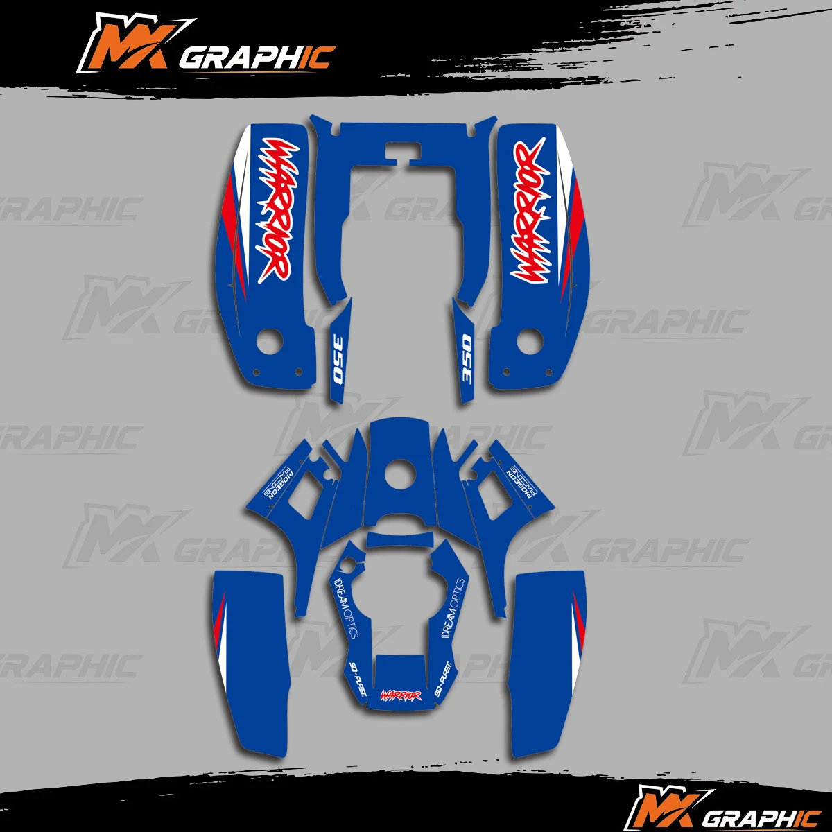 

For Yamaha WARRIOR 350 ATV Graphics Stickers Decals Full Cover Background Customized Number Name